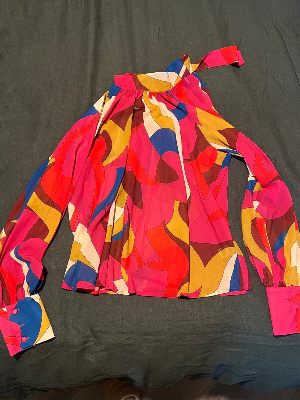 Red Dress boutique bold print blouse